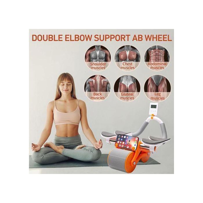 Roue Abdominale À Rebond Automatique avec minuterie exerciseur roue abdominale 2en1