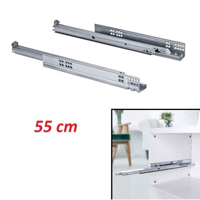Glissière de tiroir rails - Paire de coulisses Silent system 55 cm