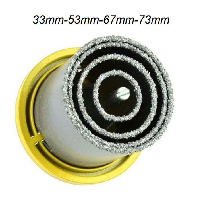 4 pcs scies cloche en carbure pour verre,céramique, 33mm53mm67mm73mm