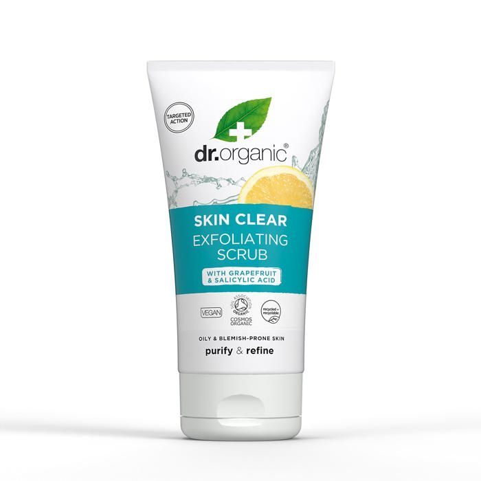 Exfoliant - Dr. Organic - Gommage Visage - Acide Salicylique - Extraits de Pamplemousse - 5 en 1
