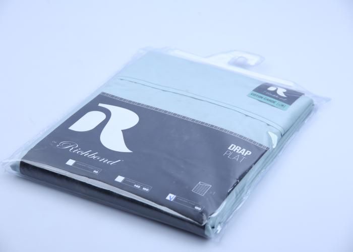 Drap plat coton cardé 260x270 vert eau