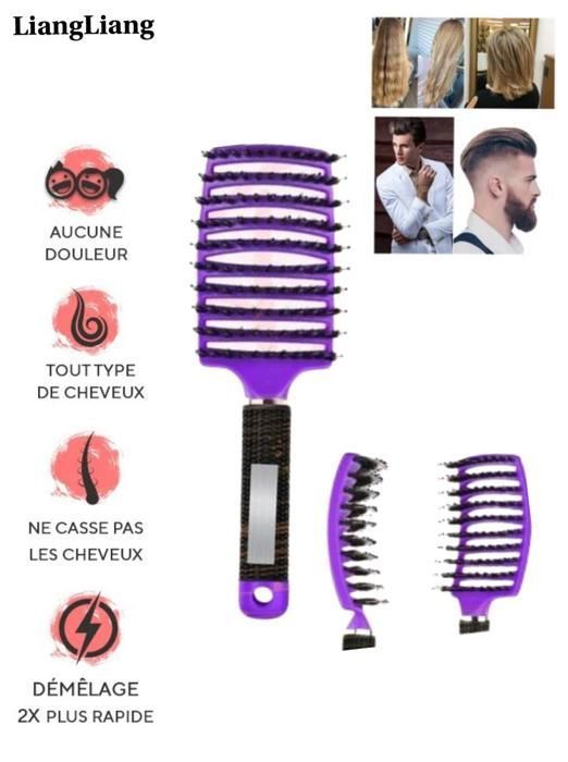 Brosse à Cheveux, LiangLiang Brosse Démêlante Anti-Casse et Anti-Nœuds.