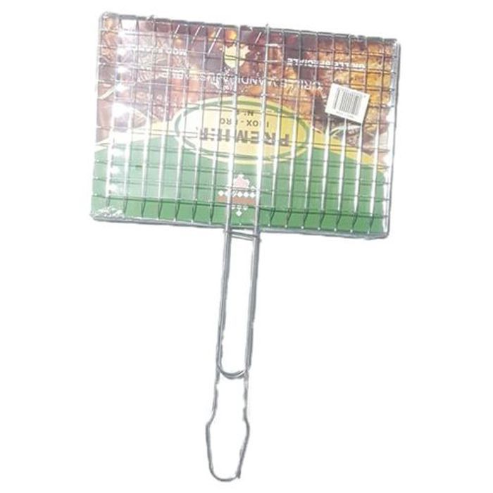 Premier Double Grille barbecue Rectangle de cuisson Plaques en métal inox 30 x 20cm