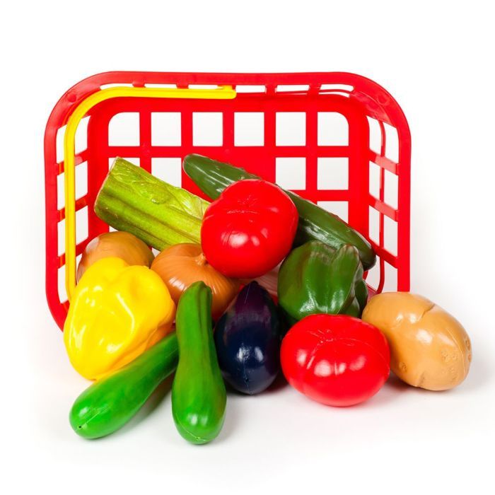 LAP - Panier de légumes taille réelle - 12 grands légumes - jeux enfants, sens, psychomotricité, éveil - Dès 3 ans