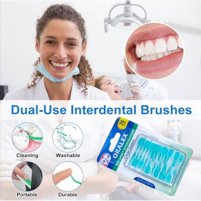 Bâtonnet Interdentaire - ORALEX - Clean Expert - 25 Pièces - Caoutchouc Souple - Idéal pour Adultes