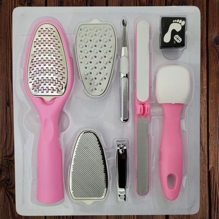 Kit d'outils pour le soin des pieds et l'élimination des peaux mortes (gommage) multicolore