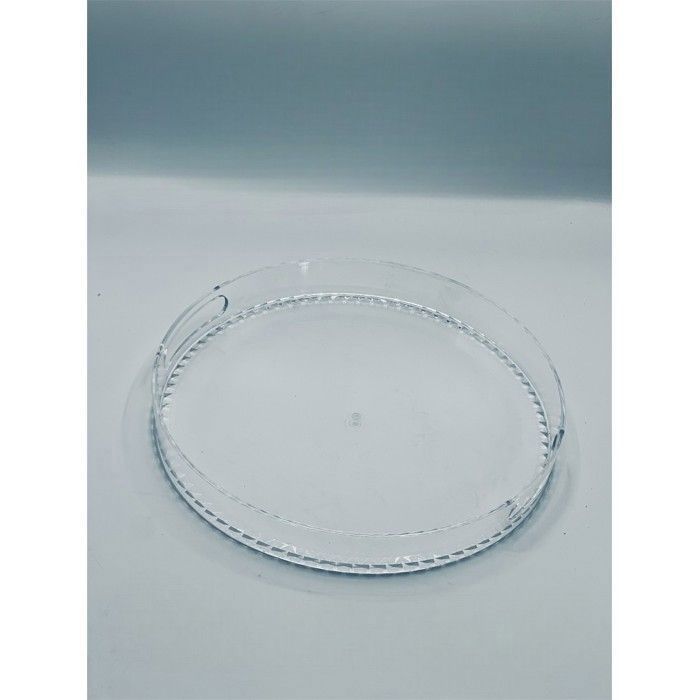 Plateau - Acacia - Rond - Acrylique - Transparent - 37.5 cm