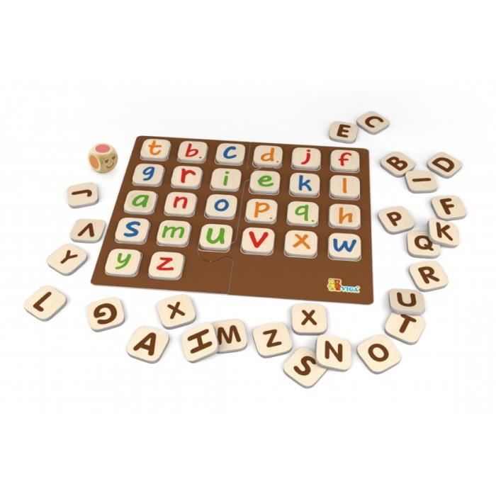 Jeu éducatif en bois - Viga Toys - Alphabet - Lettres & Mots - 54 pièces