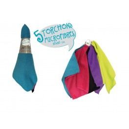Torchons - ME2135 - 30x30cm - 5 pièces - Microfibres - Couleurs assorties