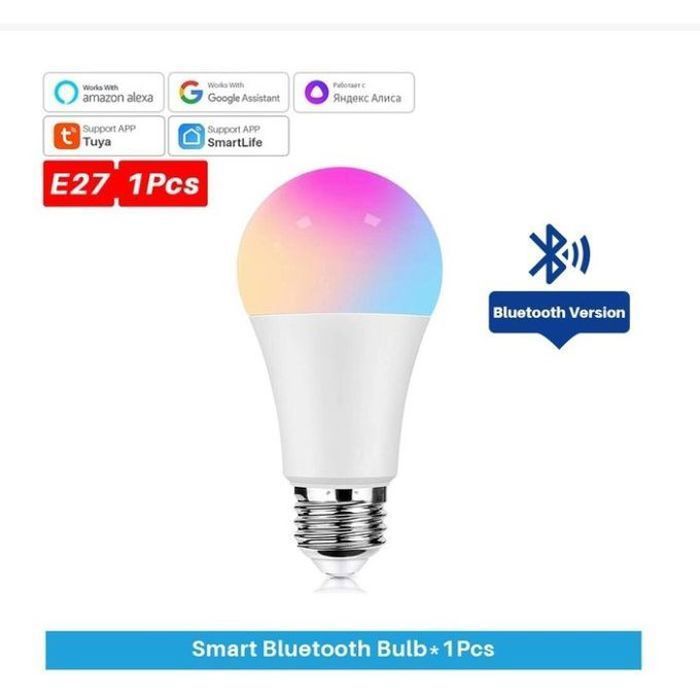 Lampe LED Tuya Smart Life,Ampoule LED à intensité variable,Bluetooth,RGBCW,Contrôle d'application