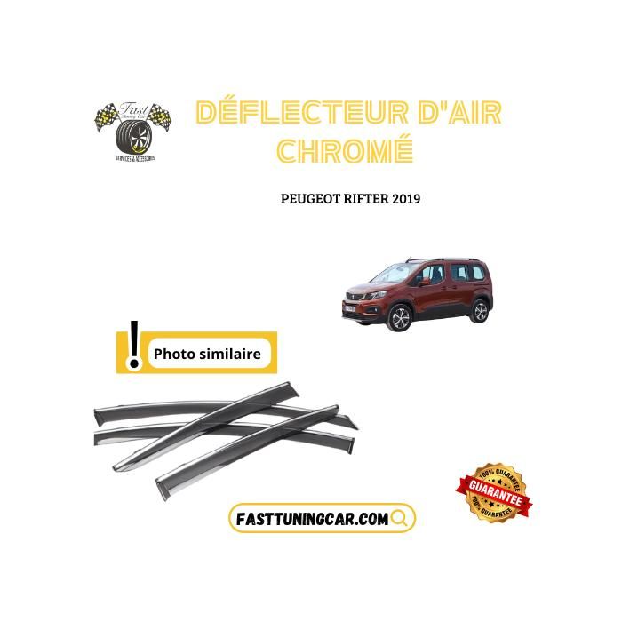 Déflecteur d'air - Peugeot - Rifter 2019 - Noir - Chromé - Set de 4