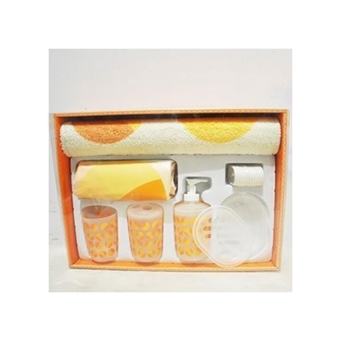 Set de salle de bain - YATOUT HOME - 7 pièces - Plastique - Jaune - Accessoires essentiels