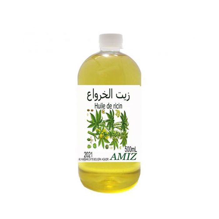 Huile de ricin - Amiz - 500ml - Hydratant corps - Anti-rides - Pour tous types de peau