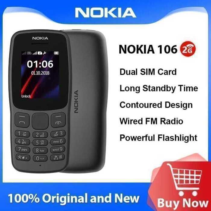 Nokia Phone 106 4G -DOUBLE SIM - 1.8" - LED LAMPE - Mémoire de 2000 Contacts