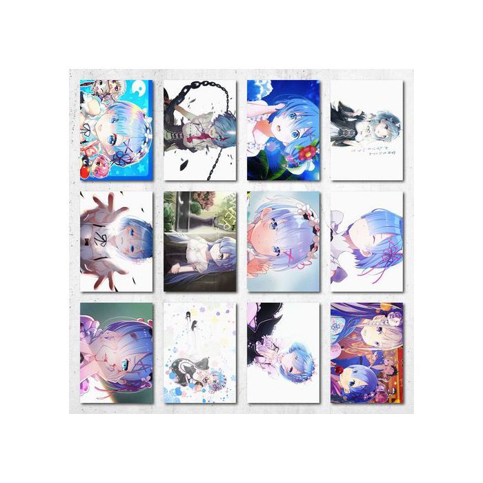Poster A5 - Re Zero - 12 Posters - Papier photo 350g - Décoration murale - Mixte