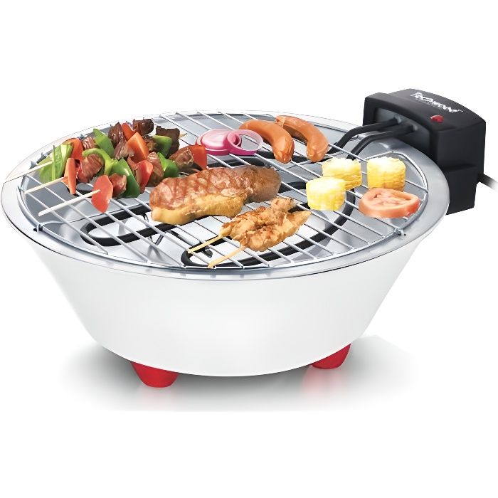 Barbecue Électrique - Non spécifié - Ø 31cm - Grille Inox - 1250W - Cuisson sans fumée