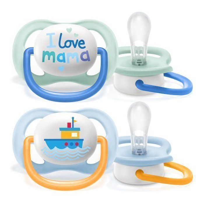 AVENT LOT DE 2 SUCETTES ULTRA AIR COLLECTION HAPPY 0-6M