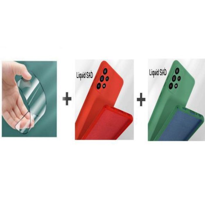 Coque de téléphone - GÉNÉRIQUE - Samsung A53 - Silicone Souple - Rouge et Vert Foncé - Protection Complète