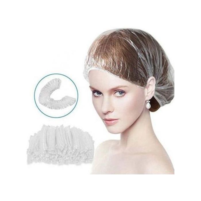 Bonnet de Douche Jetable - Traitement & Protection Cheveux - Transparent - 100 Pièces