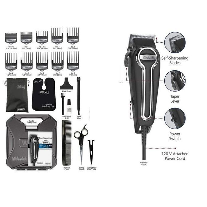 Partagez ce produit Wahl Tondeuse Filaire cheveux Elite Pro Precision Premium Made in USA-Moteur puissant