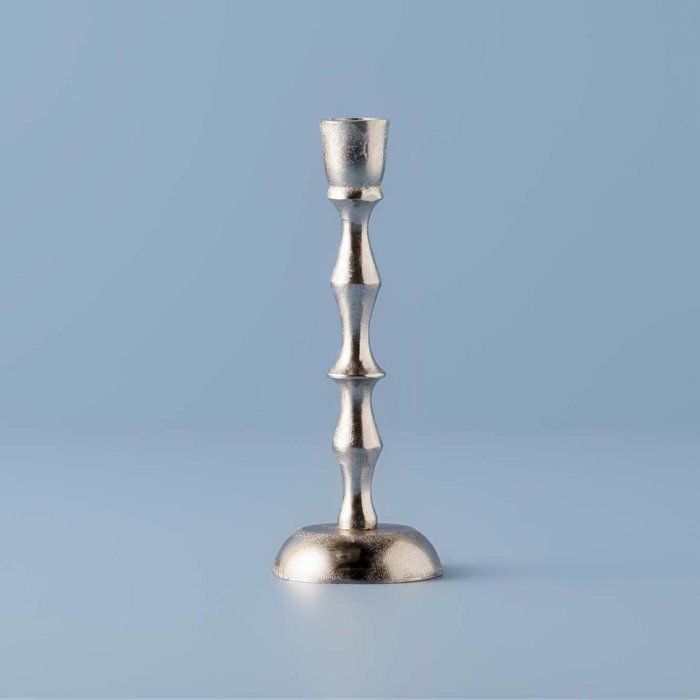 Bougeoir - BOURGOIE - Besy - Aluminium - Argent - 6x20 cm
