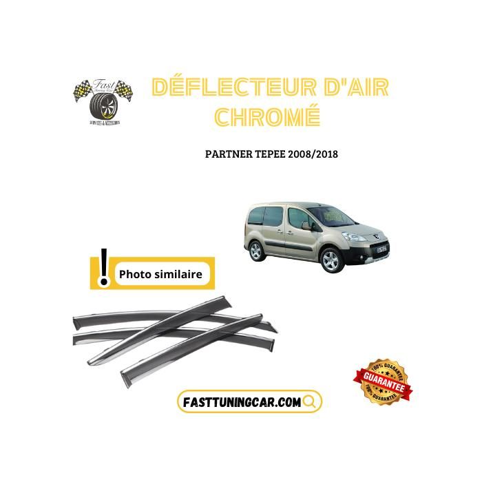 Déflecteur d'air - Partner - Tepee 2008/2018 - Noir - Chromé - Set de 4