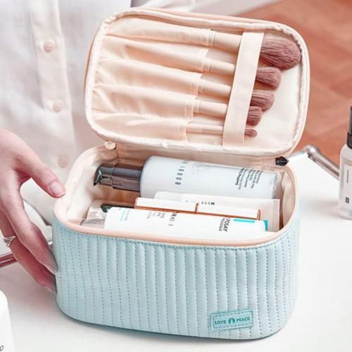 Trousse De Maquillage étui de Rangement légère Doux imperméable portable en PU