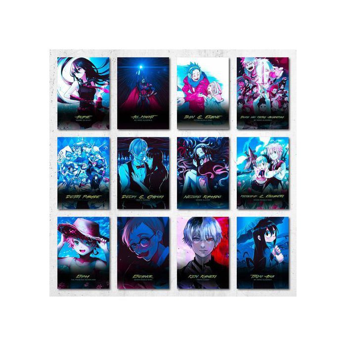Poster A5 - Unique Main - Anime Characters - Couleurs éclatantes - Papier photo 350g - Décoration murale