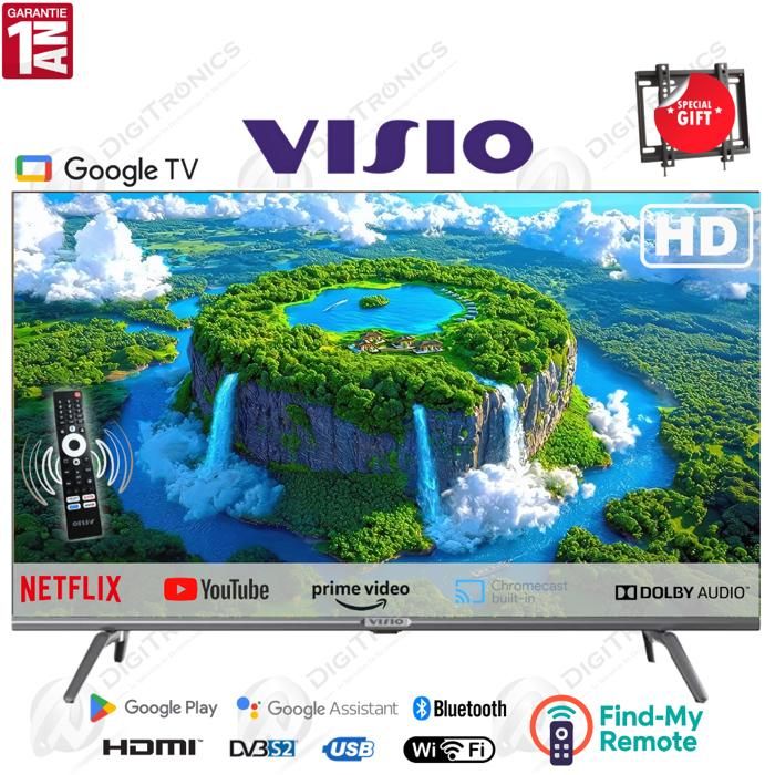 32 HD Smart Google TV Dolby Audio, Bluetooth & WiFi, Find my remote + Support Gratuit