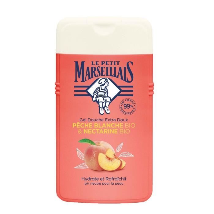 Le Petit Marseillais Gel Douche Extra Doux Pêche Blanche et Nectarine Bio 250ml