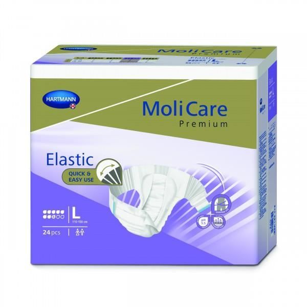 Couches pour adultes - HARTMANN - MoliCare Premium Elastic - Taille L - Très abondant - 24 pièces