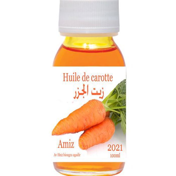 Huile de carotte - Amiz - 100mL - Hydratant corps - Sans parabène - Tous types de peau