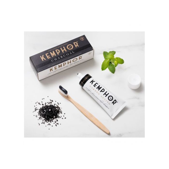Kem Kemphor-dentifrice 75ml plus Brosse à dents de bois bambou (blanchissant)