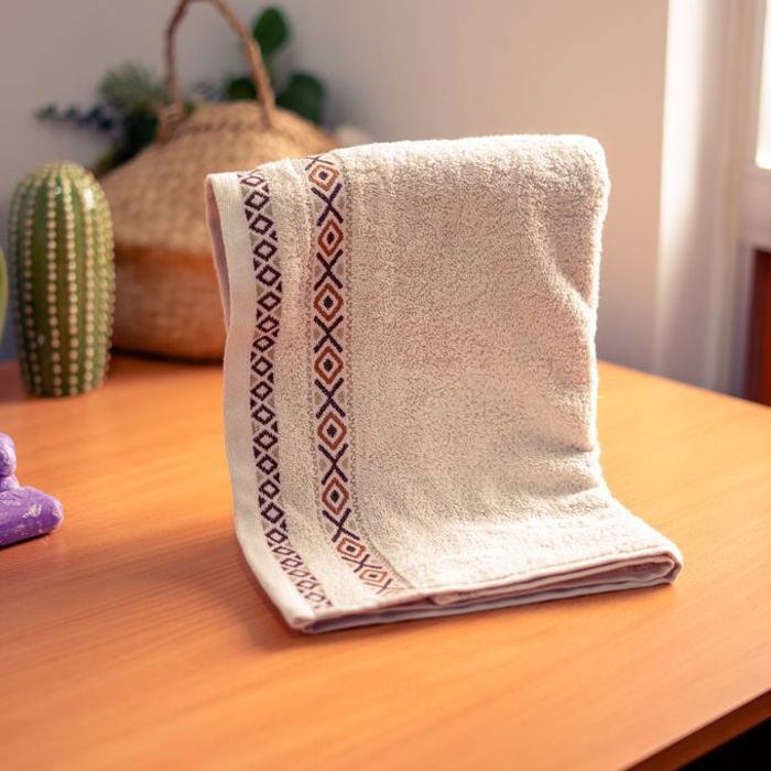 Serviette - Berbère - 50x90 cm - 100% coton - Beige - Design marocain