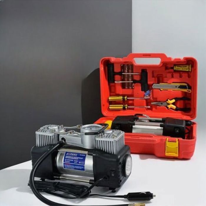 Pompe à Air pour Automobiles avec Boîte à Outils Intégrée