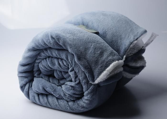 Plaid - ACTUEL - Corral Fleece/Sherpa - 240gsm - 240x220 cm - Bleu