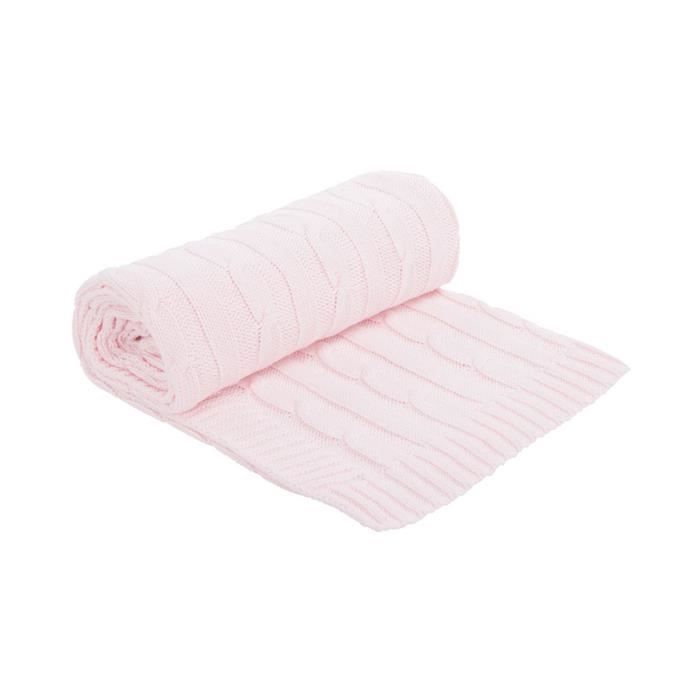 Couverture tricotée Rose
