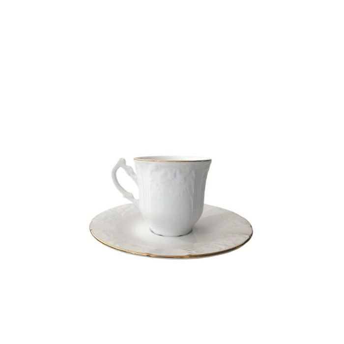 Tasses à Café - ART KITCHEN - Antoinette - 6 pièces - Porcelaine blanche - Compatible lave-vaisselle