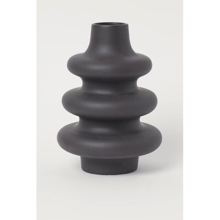 Vase décoratif - MAISON ACACIA - Noir - Céramique - 28x16CM - Élégance chic