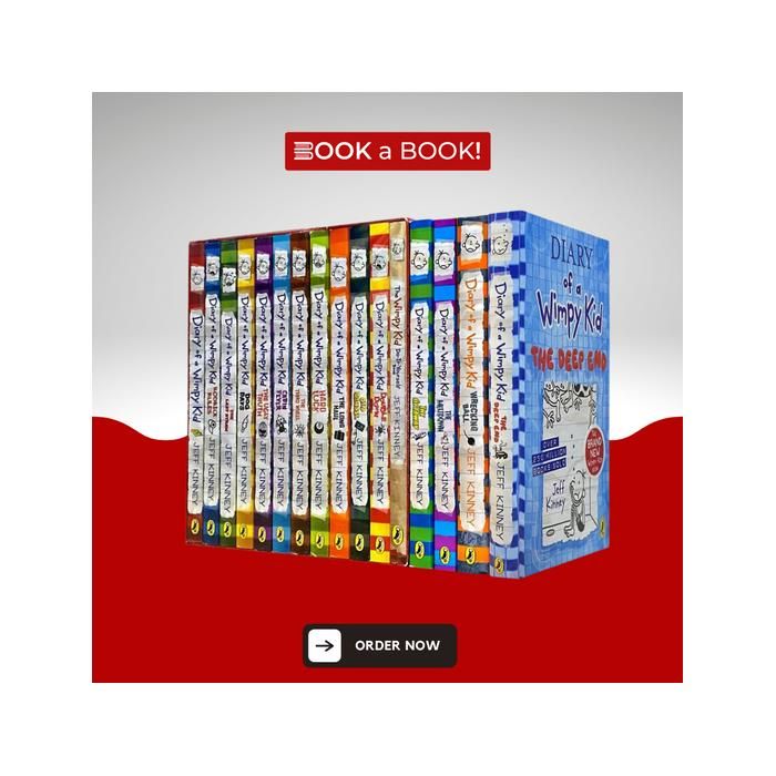 Coffret de livres - JEFF KINNEY - Diary of a Wimpy Kid - 16 livres - Écriture humoristique - Comédie