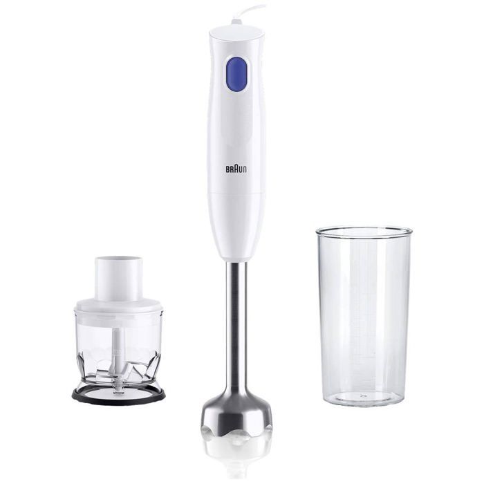 Braun HB101AI-MQ10.201MWH Mixeur plongeant 450 W sans BPA, avec embout hâchoir blanc