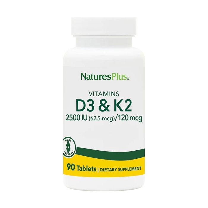 Nature's Plus Vitamins D3 & K2 90's (White).