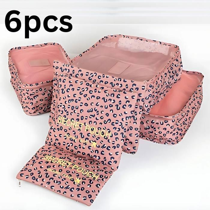 Set de 6 Pochettes de Rangement de Voyage – Organisation Pratique pour Vos Bagages