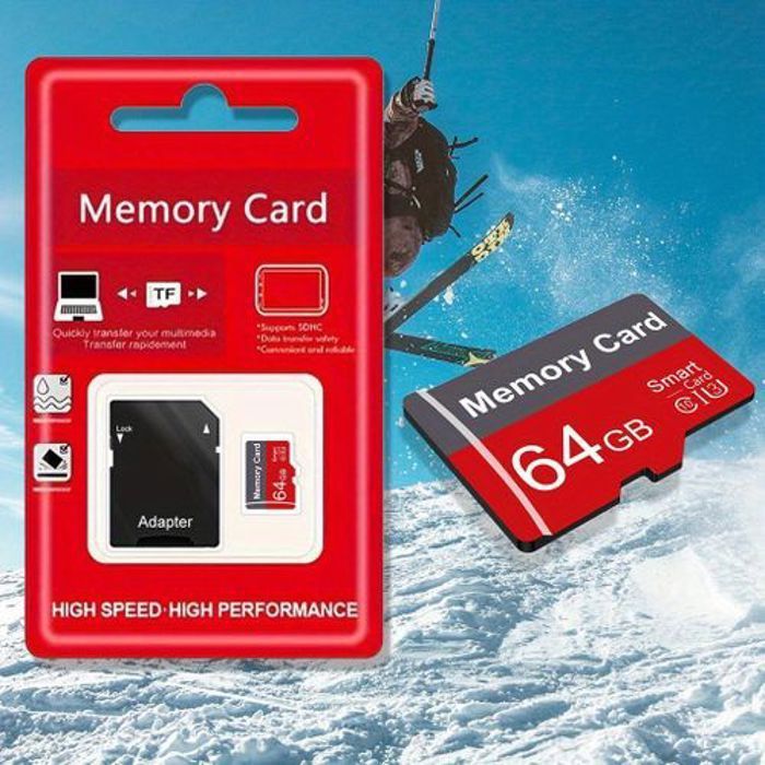 Carte mémoire - - 64GB - Vitesse de lecture  - Étanche et durable