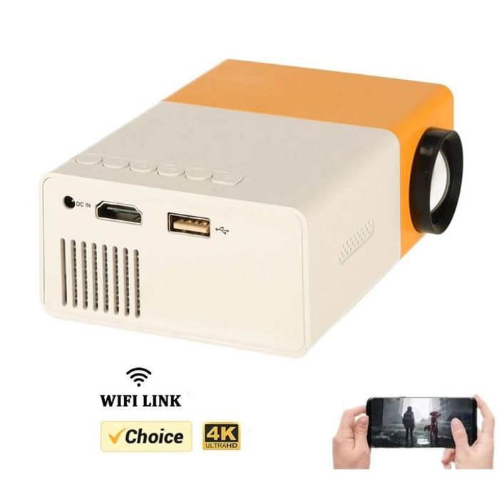Mini projecteur portable LED TFT LCD 1920x1080 24-60" USB HDMI 5V
