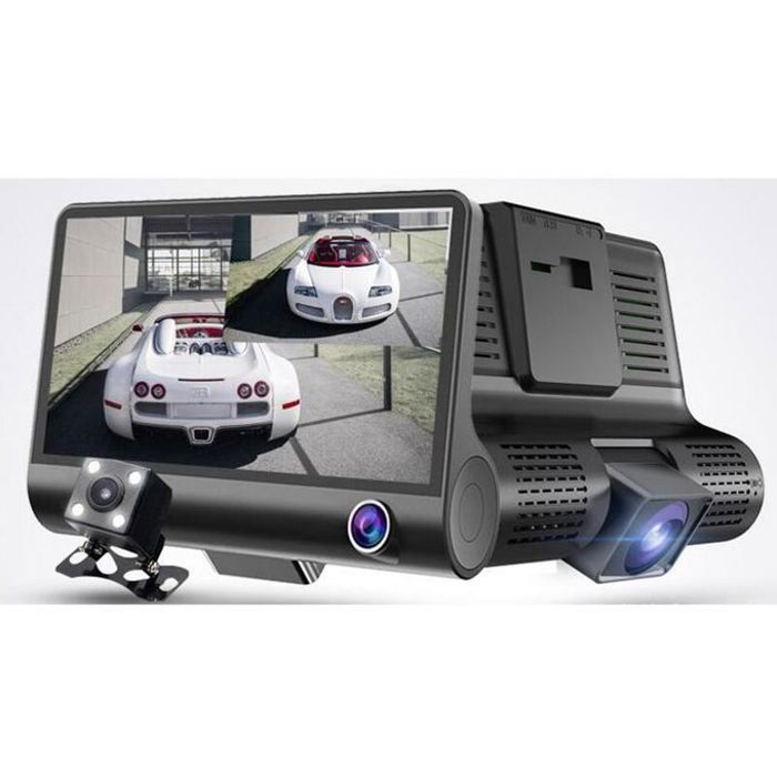 3 caméra pour voiture 170° , enregistreur vidéo 4.0 pouces