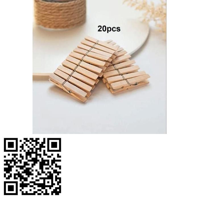 Lot de 20 pinces à linge en bois pour bricolage et travaux manuels