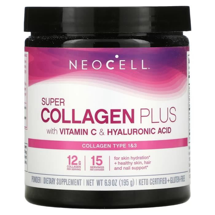 NeoCell Super Collagen Plus avec Vitamine C et Acide Hyaluronique 195g