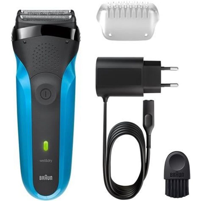 Rasoir sans fil Braun Series 3 310s - Tête lavable - Autonomie 20 min - Bleu