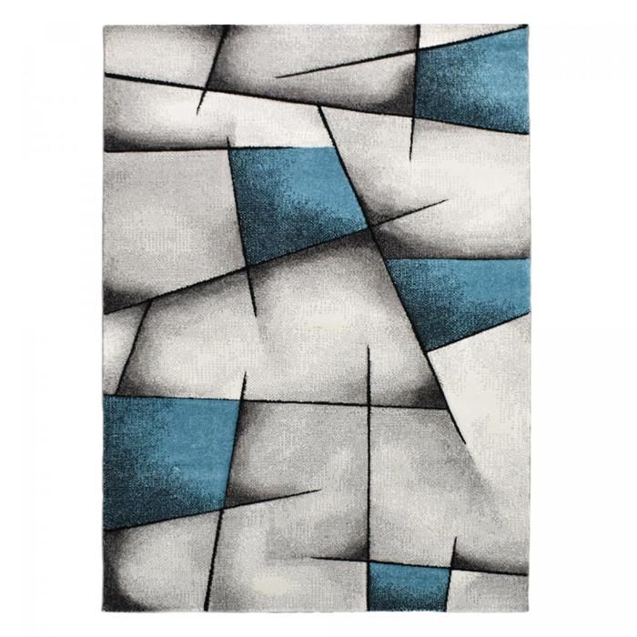 Tapis moderne - UNAMOURDETAPIS - BRILLANCE ULTIMATE Bleu - 80x150 cm - Polypropylène